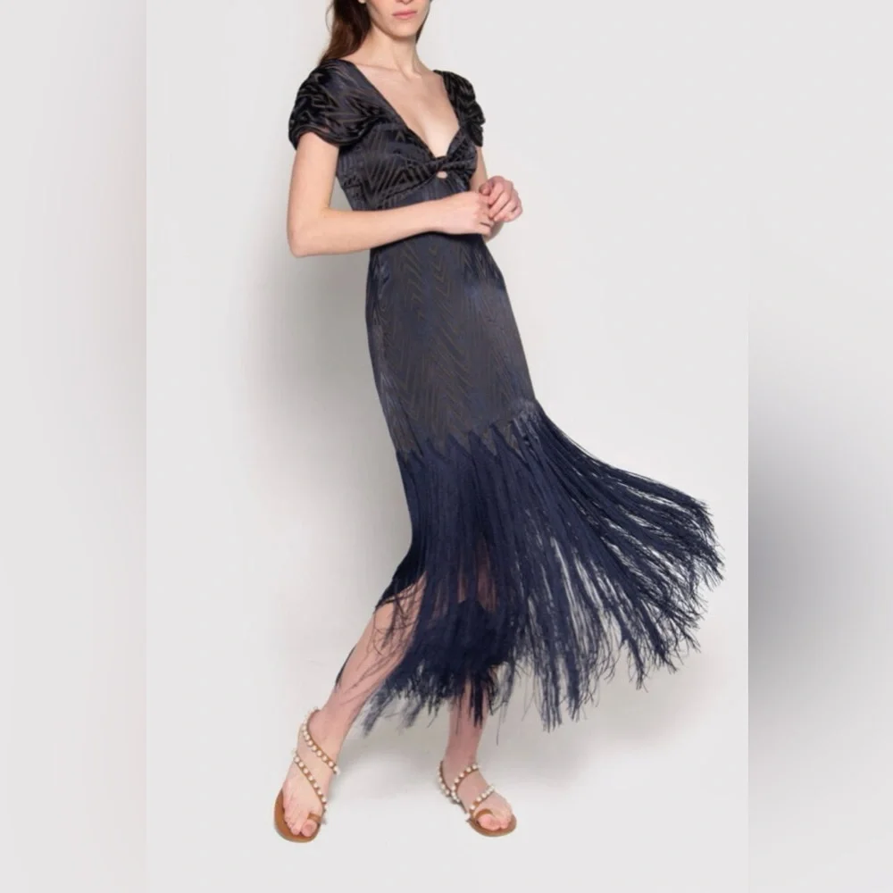 AZULU SUNNY ISLES DRESS DARK BLUE TIGER - Picture 2 of 7